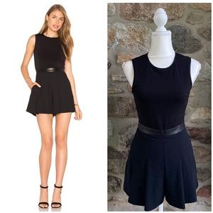Alice + Olivia Donna Romper with leather in Black women’s size 2